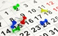 Red pin marking the 15th on a calendar Royalty Free Stock Photo