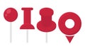 Red Pin Paper Clip Collection Vector Royalty Free Stock Photo