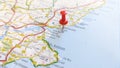 A red pin stuck in Carnoustie on a map of Scotland Royalty Free Stock Photo