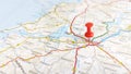 A red pin stuck in Limerick on a map of Ireland Royalty Free Stock Photo