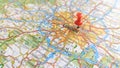 A red pin stuck in London  on a map of England Royalty Free Stock Photo