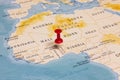 A Red Pin on Togo of the World Map Royalty Free Stock Photo