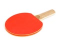 Red Ping Pong Paddle on White Background Royalty Free Stock Photo