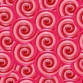 Red and pink big lollipop spiral candies seamless