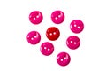 Red and pink buttons on white Royalty Free Stock Photo