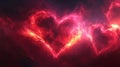 Red And Pink Cosmic Heart Nebula Space Background Royalty Free Stock Photo