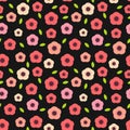 Red and pink flowers pastel seamless pattern Royalty Free Stock Photo