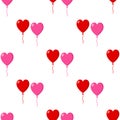 Red Pink Heart Balloon Seamless Pattern Royalty Free Stock Photo