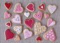 Red and pink heart cookies