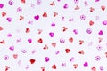 Red and pink hearts background pattern for Valetine`s Day Royalty Free Stock Photo