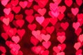Red and pink hearts bokeh as background for Valentine's day Royalty Free Stock Photo