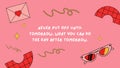 Red and Pink Illustration Funny and Quirky Quote Desktop Wallpaper