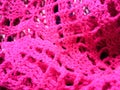 Red pink knitted handkerchief