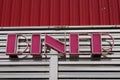 Red pink neon sign diner restaurant