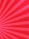 Red and pink radial zoom lines and halftone dots creating a vibrant and dynamic comic book style background, perfect for