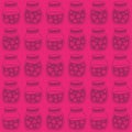 Red Pink seamless pattern with the Strawberry jam jars.