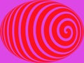 The red and pink spirals follow in parallel, forming the shape of an egg on a pink backgroundound Royalty Free Stock Photo