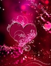 Red Pink Stunning Hearts Sparkles Swirl Abstract