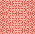 Red and pink vector abstract geometric seamless pattern with flowers, grid Royalty Free Stock Photo