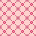 Red and pink vector geometric seamless pattern with rounded grid, net, mesh Royalty Free Stock Photo