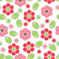 Red and pink watercolored flowers background
