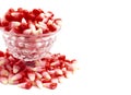 Red Pink and White Valentines Day Candy Corn on a White Background Royalty Free Stock Photo