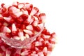 Red Pink and White Valentines Day Candy Corn on a White Background Royalty Free Stock Photo
