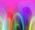 Green pink white phosphorescent rainbow lines abstract background, geometries, design Royalty Free Stock Photo