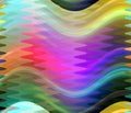 Green pink yellow phosphorescent rainbow lines abstract background, geometries, design Royalty Free Stock Photo