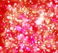 Red, pink and yellow glitter christmas background, bokeh effect Royalty Free Stock Photo