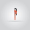 Red pipe wrench isolated vector colored icon Royalty Free Stock Photo