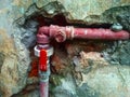 Red pipeline. Water pipeline Royalty Free Stock Photo