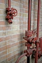 Red pipes - Vertical view Royalty Free Stock Photo