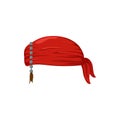 Red pirate bandana with string template