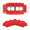 Red 8-piston aluminum caliper from sports brake system