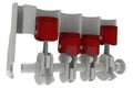 Red Pistons and grey crankshaft Royalty Free Stock Photo