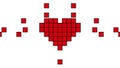 Red Pixel Art Heart in Retro Style. Animation 4K on a white background. Like Social Media Icon Concept Motion Graphics.