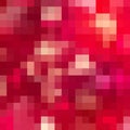 Red pixel background, pattern, hexagon wallpaper. Vector illustration