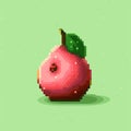 Pixel Art Illustration: Guava Game Item In 8-bit Style