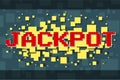 Red pixel jackpot button for video games