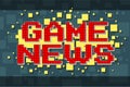 Red pixel retro news button for video games