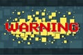 Red pixel warning button for video games