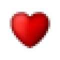 Red pixelated heart shape icon