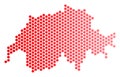 Red Dotted Swissland Map Royalty Free Stock Photo