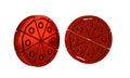 Red Pizza icon isolated on transparent background. Fast food menu.