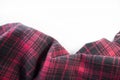 Red plaid flannel fabric cloth