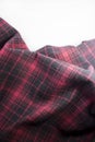 Red plaid flannel fabric cloth