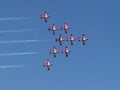 Red plane arrays in Canadian SkyHawks Royalty Free Stock Photo