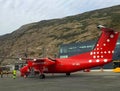 Air Greenland plane at Kangerlussuaq airport, Greenland Royalty Free Stock Photo