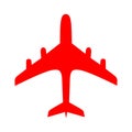 red plane over white background